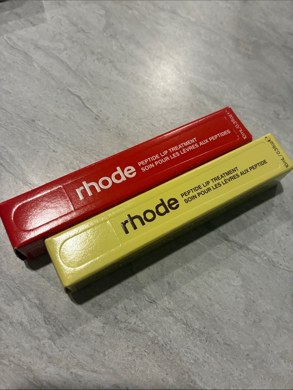 RHODE Peptide Lip Treatment Duo — Red & Yellow Packaging